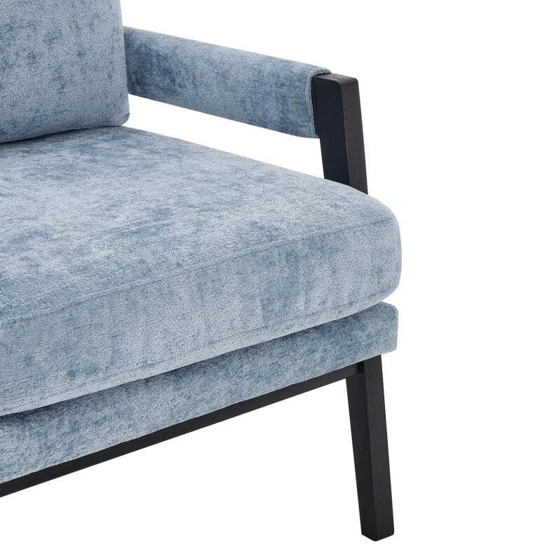 Roundhill Furniture Kelly Mid-Century Modern Chenille Upholstered Accent Armchair, Blue - Image 3