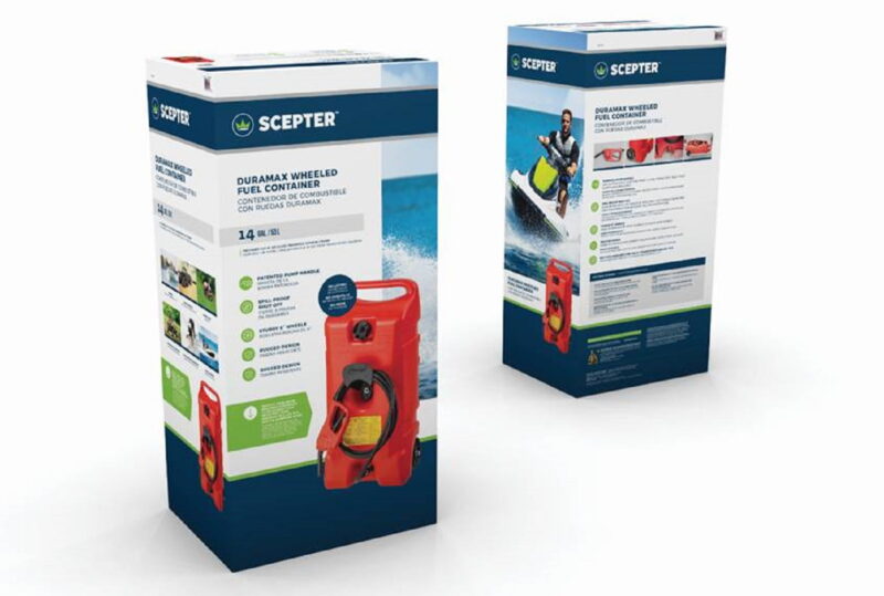 Scepter Flo N Go Duramax 14 Gallon Wheeled Siphoned Pump or Gravity Fed Gas Can Caddy. 14 Gallon Capacity. - Image 4