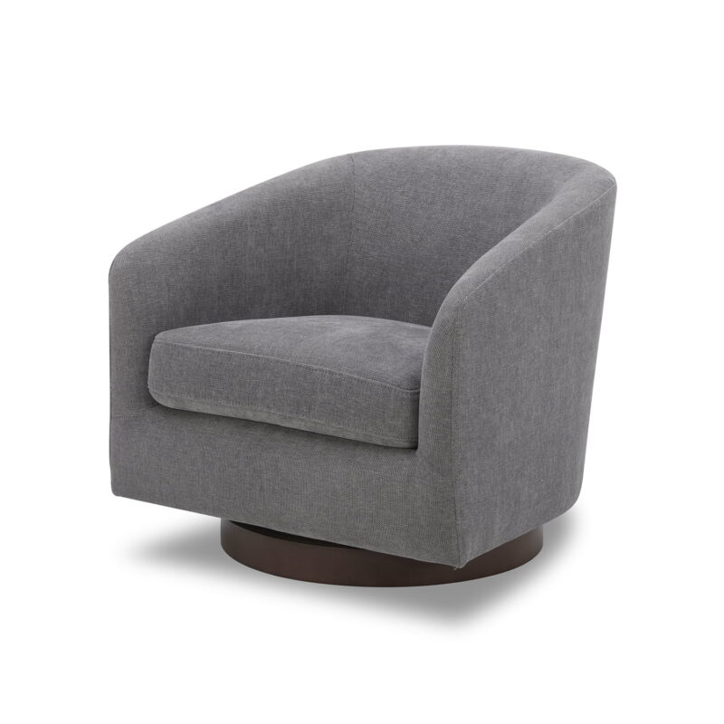 Better Homes & Gardens Bradford Wooden Base Modern Swivel Accent Chair, Gray - Image 5