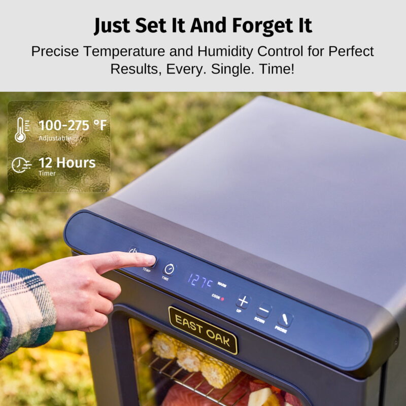 EAST OAK Pro 30 inch Electric Vertical Smoker Portable with Window and Legs, Deep Blue - Image 3