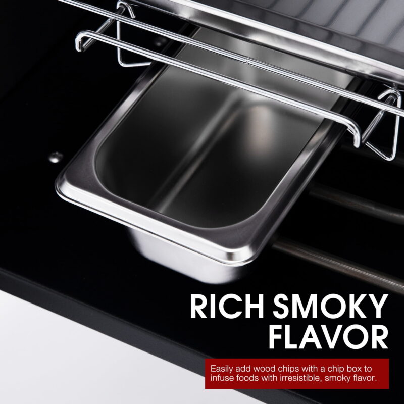 Royal Gourmet SE2806 28-inch Analog Electric Smoker with 3 Chrome-plated Smoking Racks,Adjustable Temperature Control, Black - Image 4