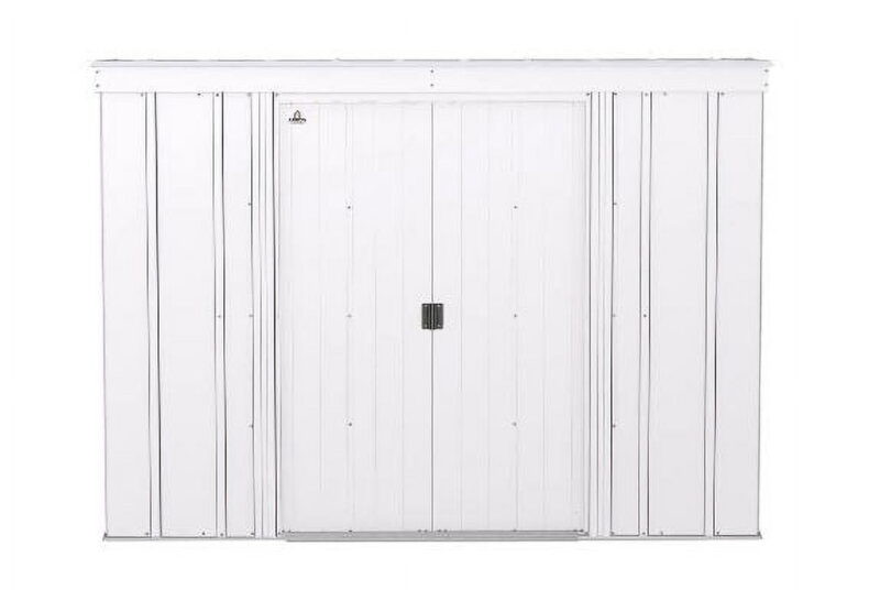 Arrow CLP84FG 8 x 4 ft. Classic Steel Storage Shed, Flute Grey - Image 3
