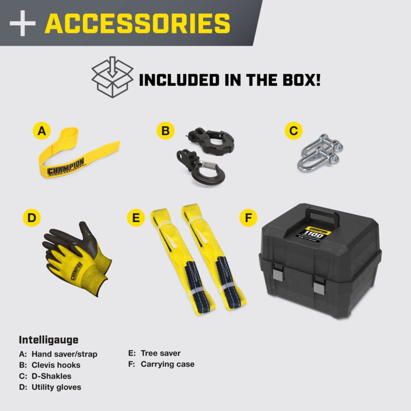 Champion Power Equipment 1100 lb. Portable 120-Volt Electric Winch Kit, Pulling and Lifting Capability - Image 3