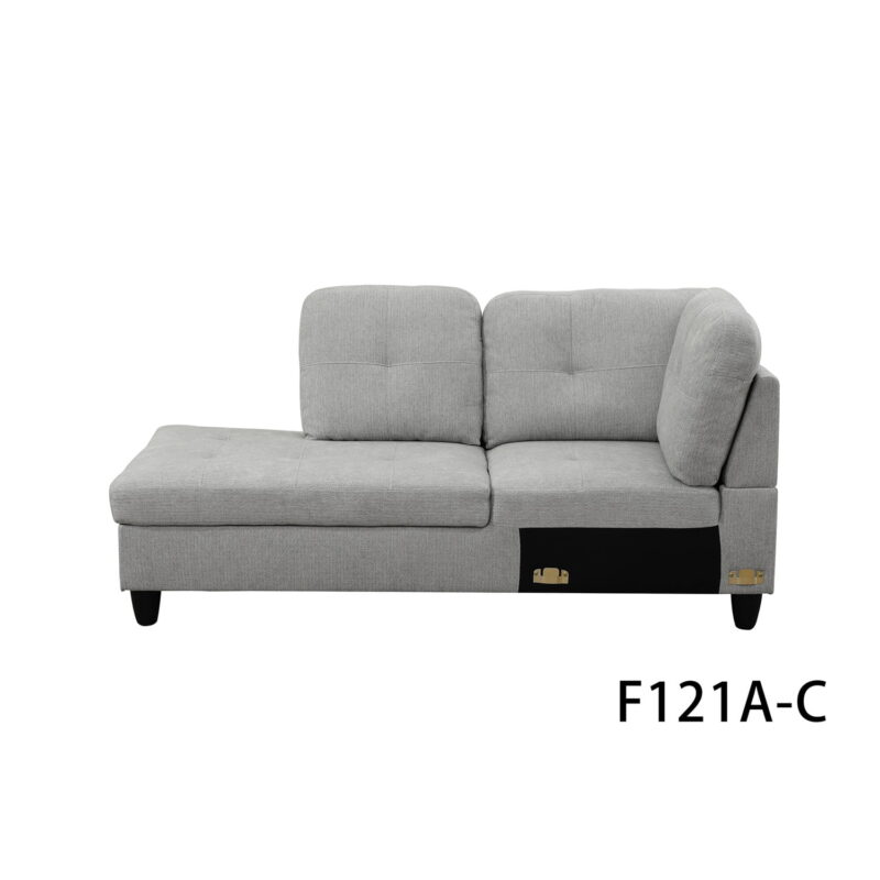 Hommoo Modern Couches and Sofa Set, Flannel Living Room Furniture Sets, Sectional Sofa for Living Room,off-White(No Ottoman) - Image 3