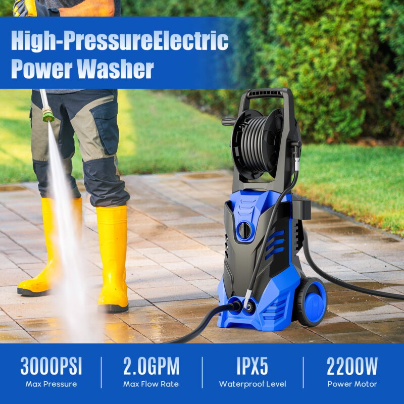 Fenbeli Electric Pressure Washer 3000 PSI 2.0 GPM Electric Power Washer with 5 Quick Connect Nozzles - Image 4