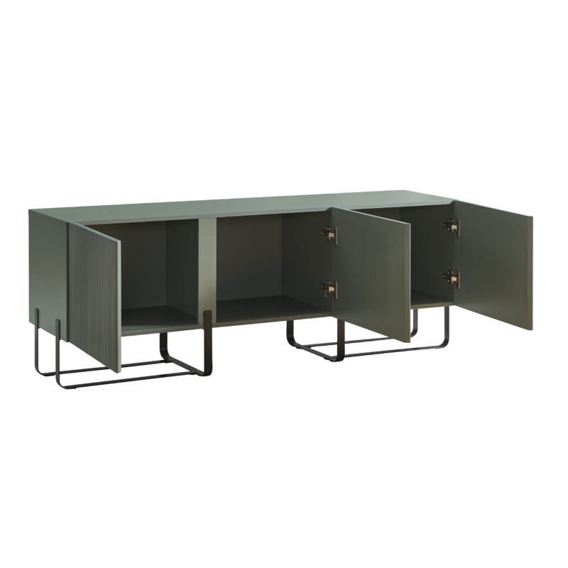 Furniture of America Haft 3-Cabinet TV Stand for TVs up to 66", Green - Image 5