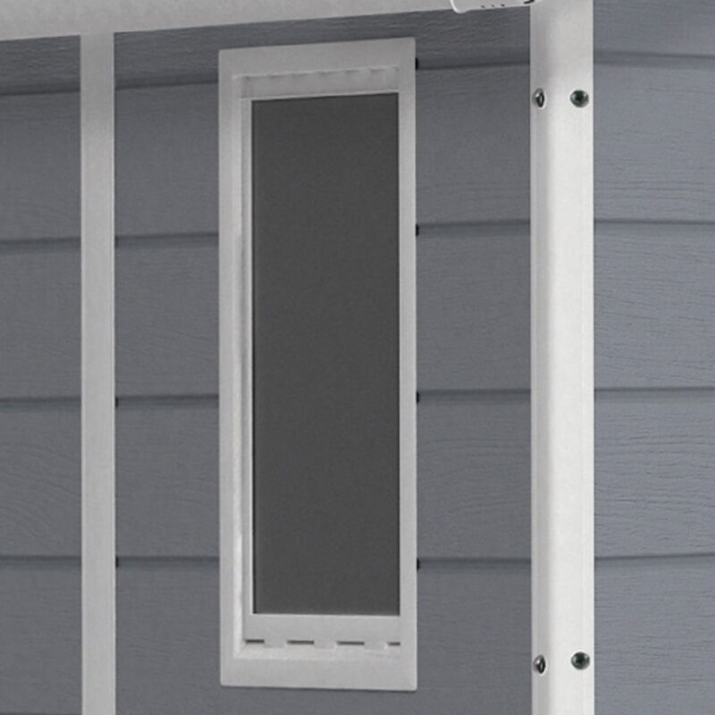 Keter Manor 4' x 6' Resin Storage Shed, All-Weather Plastic Outdoor Storage, Gray/White - Image 2