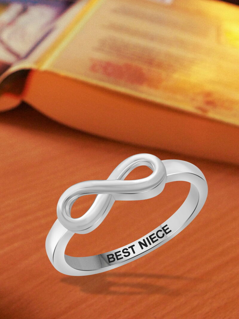 JewelersClub 0.925 Sterling Silver Infinity Friendship Ring for Women | Personalized Best Niece Eternity Knot Symbol Band - Image 4