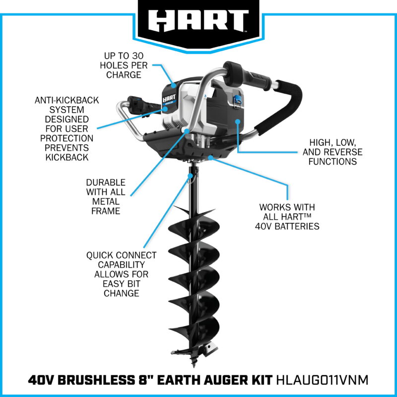 HART 40V Brushless Auger (1) 4.0 Ah Lithium-Ion Battery - Image 5