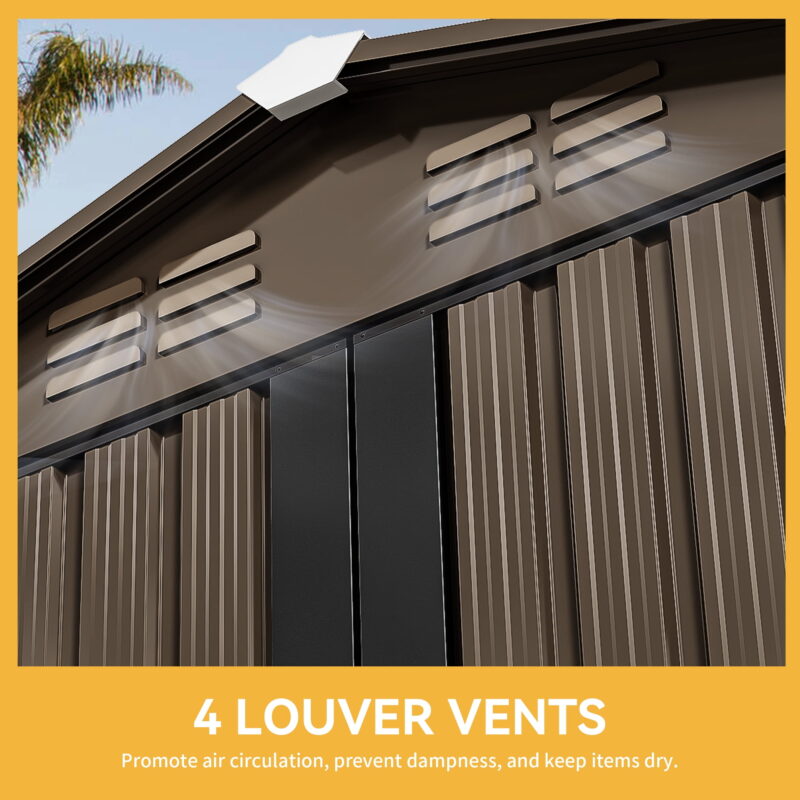 Uforic 6' x 4' Outdoor Metal Storage Shed, Large Tools Storage Shed with Lockable Double  Doors & Air Vent for Backyard, Patio, Lawn - Image 2