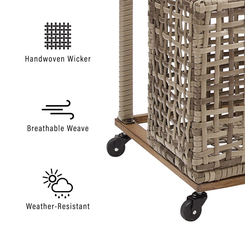 Crosley Furniture Ridley Wicker Outdoor Storage Pool Caddy for Toys, Floats, Patio Furniture Cushions - Image 5