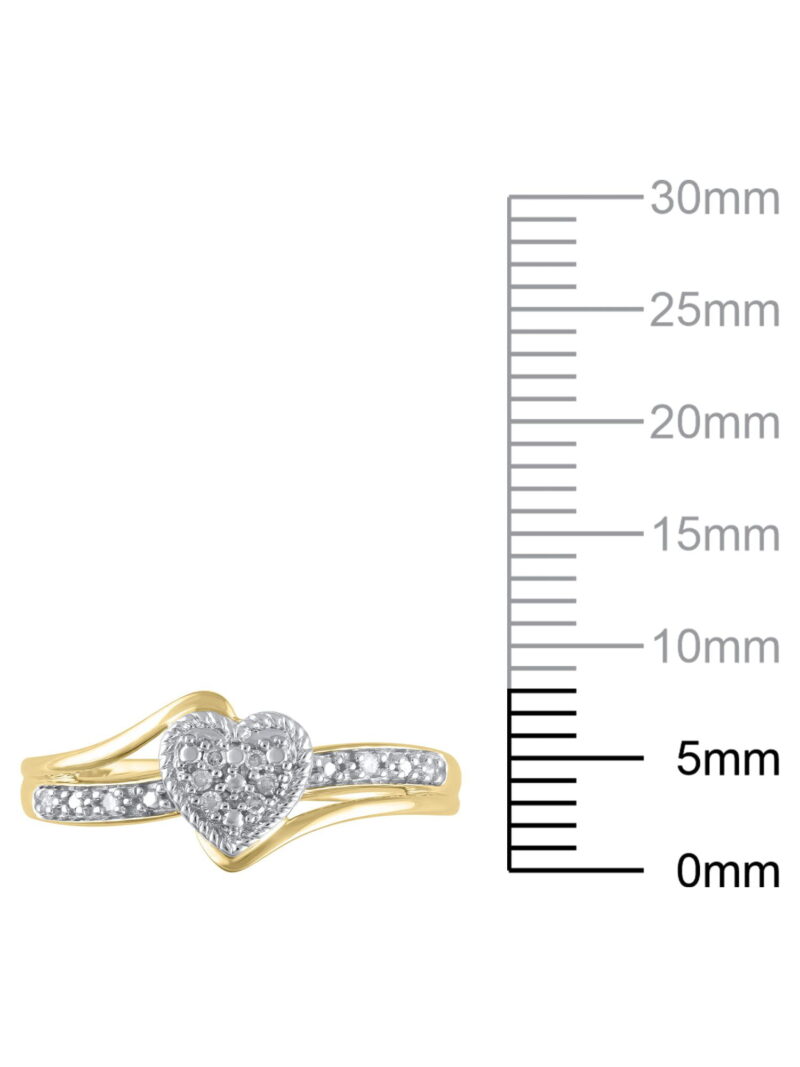 Hold My Hand 1/20 Carat Natural Diamond Heart Promise Ring for Women in 10K Yellow Gold - Image 4