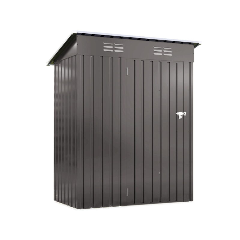 AENKYO 5x3 FT Outdoor Metal Storage Shed with Vents, Waterproof Steel Tool Shed for Garden, Patio, or Backyard, Dark Gray - Image 3