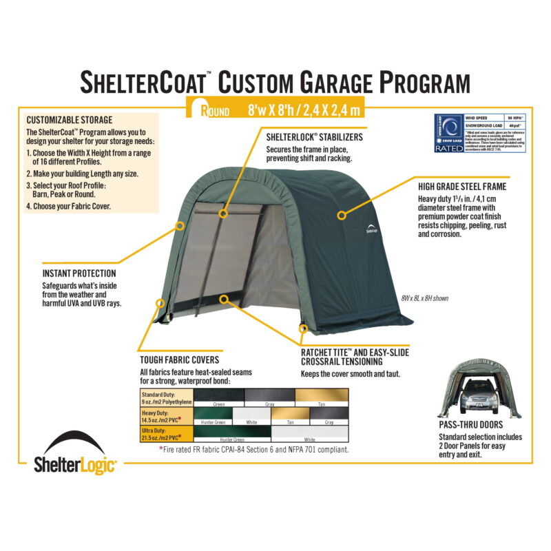 ShelterLogic RoundTop 8 x 8 x 8 Round Frame Shed - Image 4