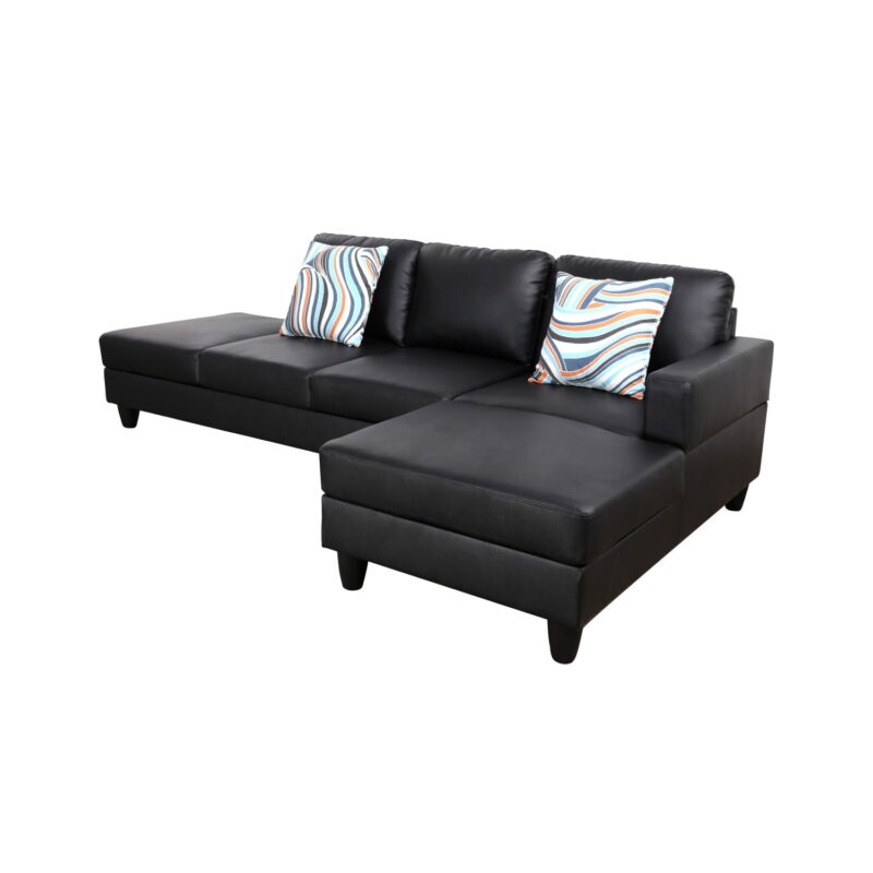 Hommoo L-Shaped Sectional Couch, Living Room Furniture Suitable for Small Space,Black(No Ottoman) - Image 6