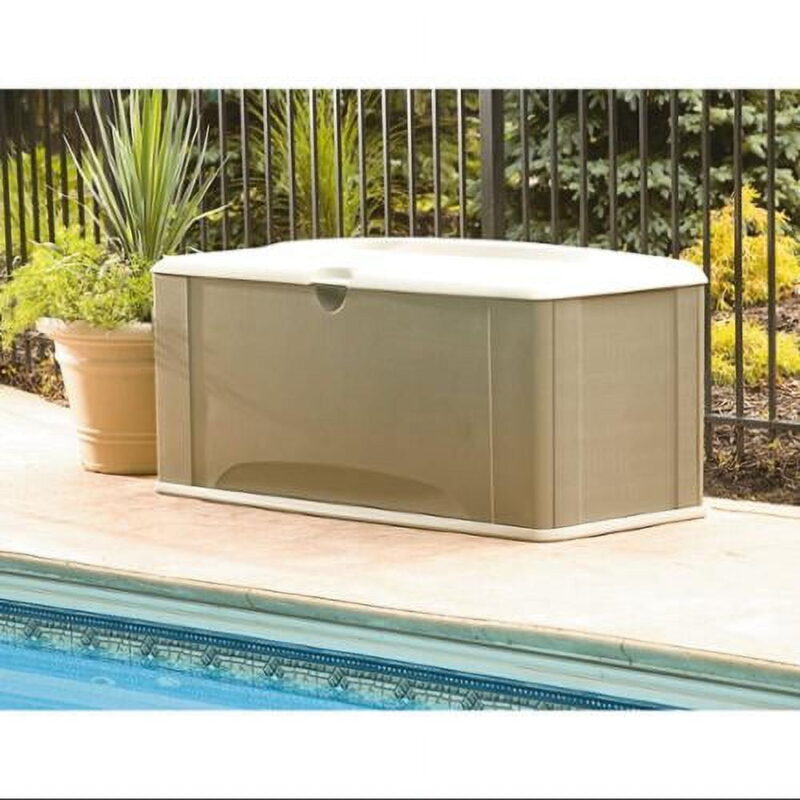 Rubbermaid Outdoor Extra-Large Deck Box with Seat, Gray & Brown, 121 Gallon - Image 5