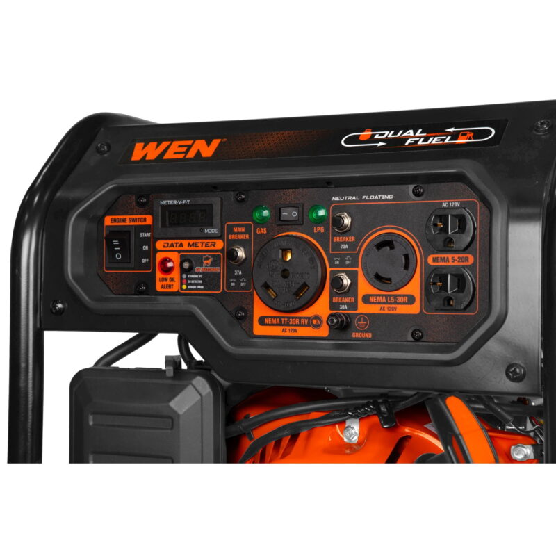 WEN 5,600-Watt Dual Fuel Portable Generator with Wheel Kit, Electric Start, and CO Watchdog (DF5600X) - Image 3