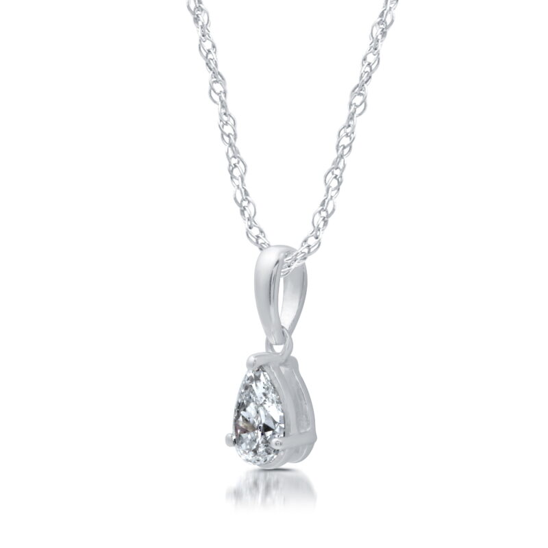 Brilliance Fine Jewelry 3/8 CTTW Lab Grown Diamond Women's Teardrop Solitaire Pendant Necklace in Sterling Silver - Image 3