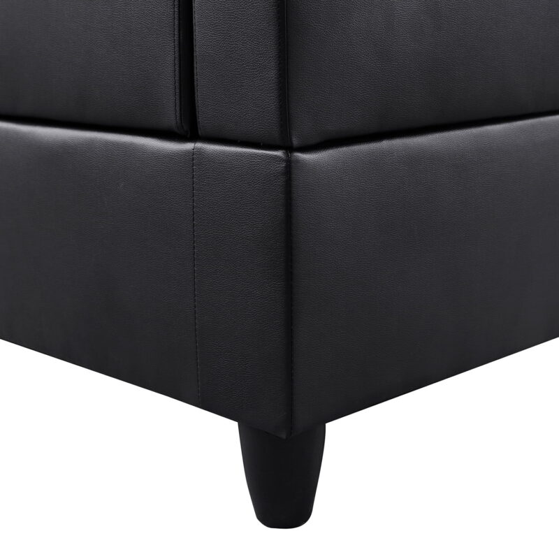 Hommoo L-Shaped Sectional Couch, Living Room Furniture Suitable for Small Space,Black(No Ottoman) - Image 5