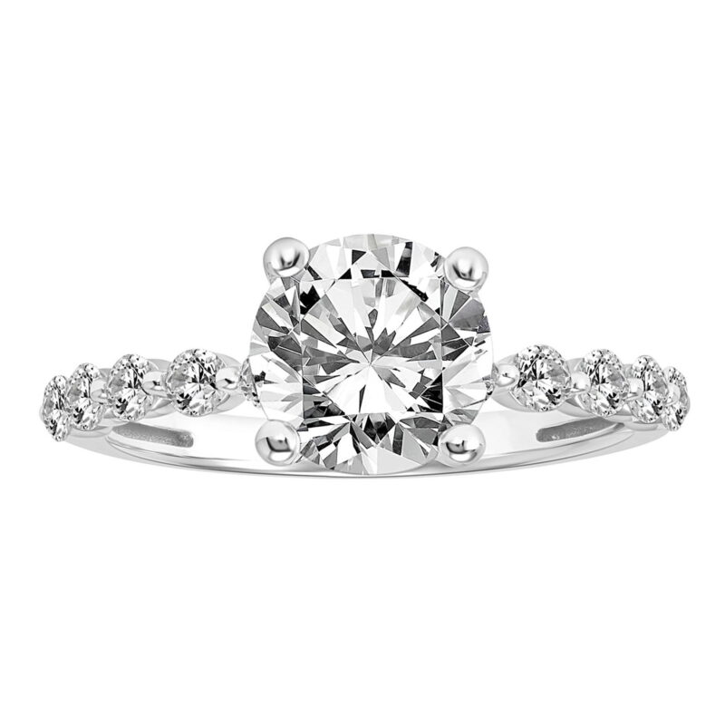 3 Carat T.G.W. Created White Sapphire Sterling Silver "Glacial Gem" Engagement Ring by Keepsake - Image 2