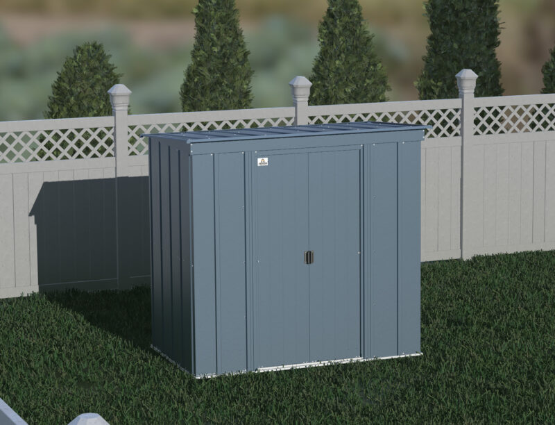 Arrow Classic Steel Storage Shed, 6X4, Blue Grey - Image 3