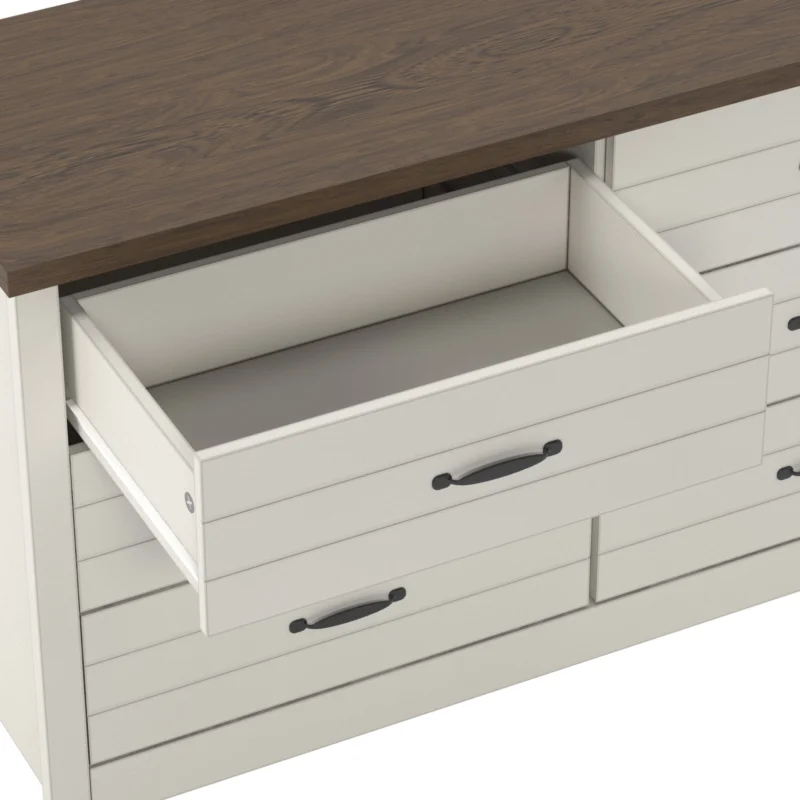 Lancaster Wood 6 Drawer Dresser, Ivory, by Hillsdale Living Essentials - Image 5