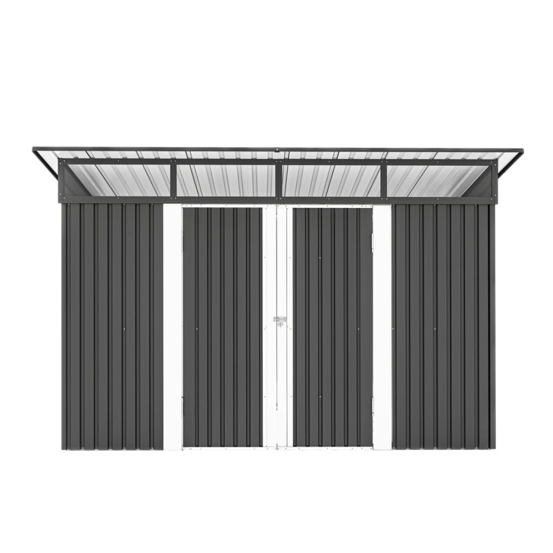 Uforic 9x4 FT Outdoor Storage Shed with Acrylic Windows, Secure Access Lock for Bike Garden Patio Dark Gray - Image 3