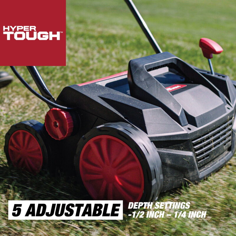 Hyper Tough 15" 13Amp Corded Electric Push Dethatcher/Scarifier Walk-Behind Lawn Mower - Image 3