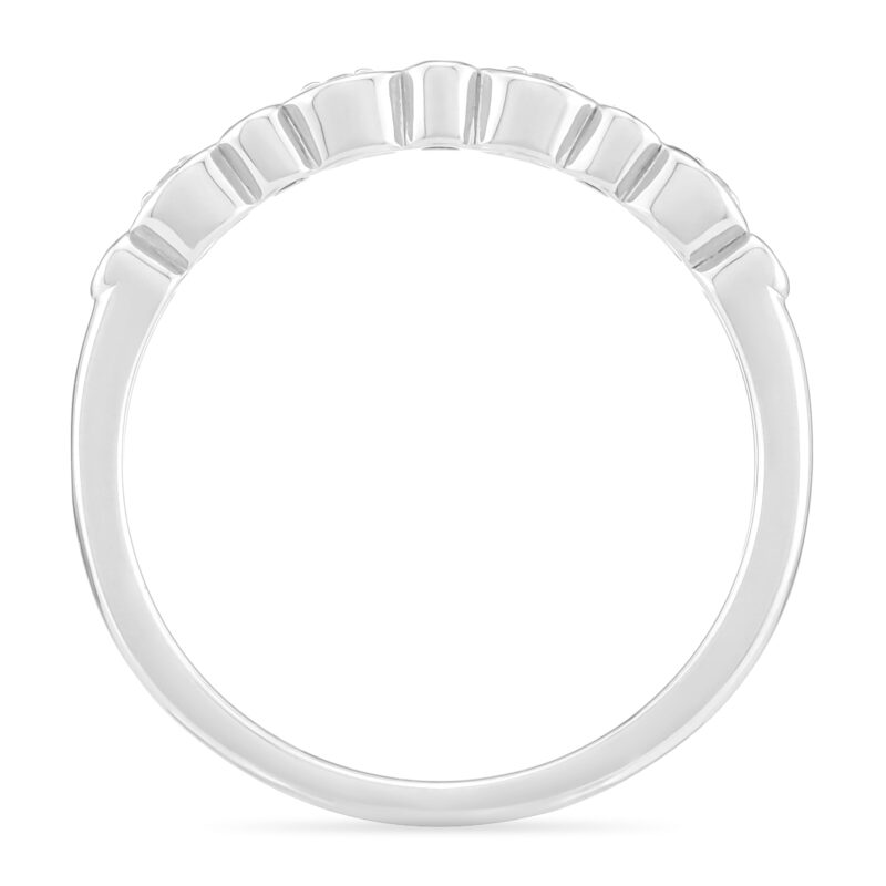 Brilliance Fine Jewelry Women's .925 Sterling Silver Simulated Round White Diamond Trio Set Rings - Image 3