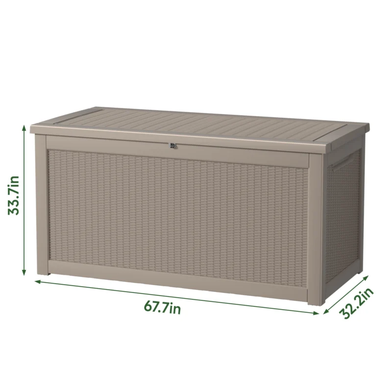 MAYEERTY 32 Gallon Outdoor Deck Box, Large Capacity Storage Box for Patio Furniture Cushions, Pillow with Wheels, Black - Image 5