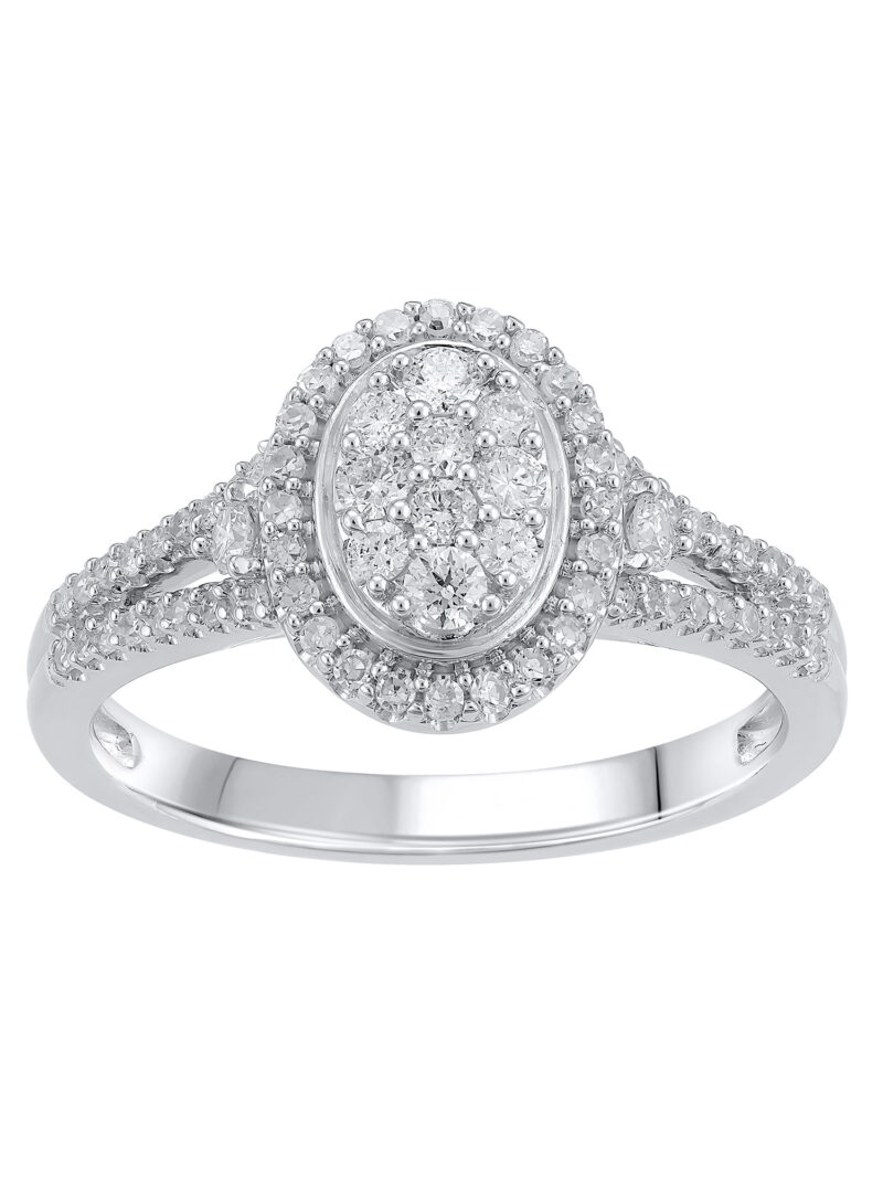 1/2 Cttw Brilliance Fine Jewelry Lab Grown Diamond Composite Women Engagement Ring Sterling Silver