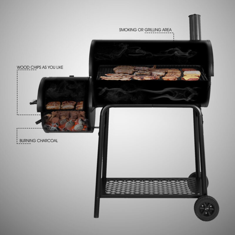 Royal Gourmet CC1830FC 30" Charcoal Grill with Offset Smoker, With Cover - Image 6