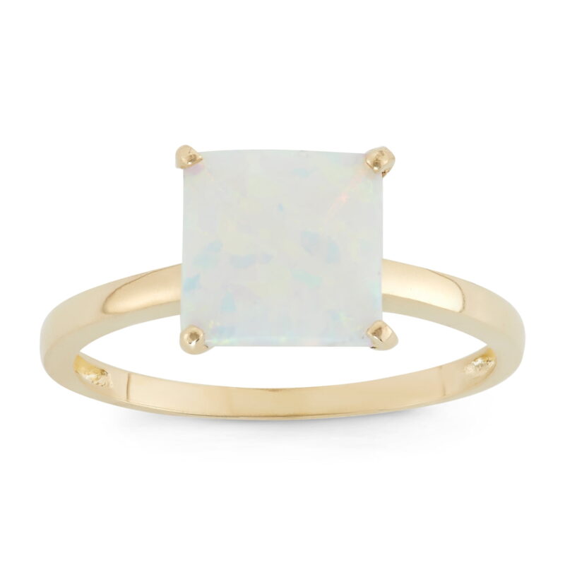 10k gold princess cut gemstone ring