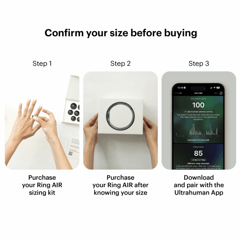 Ultrahuman Ring AIR Size 9 - World’s Lightest Sleep-Tracking Wearable - Bionic Gold HSA/FSA Eligible - Image 2