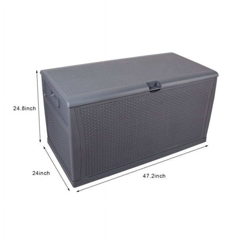 460L Outdoor Garden Plastic Storage Deck Box , Lockable, Waterproof, Dual Function Seat,Gray - Image 5