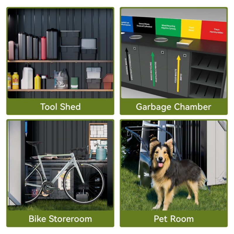 COMHOMA Outdoor Storage Shed 5 x 3 FT Shed with Lockable Door Steel Garden Shed with Air Vent,Gray - Image 4