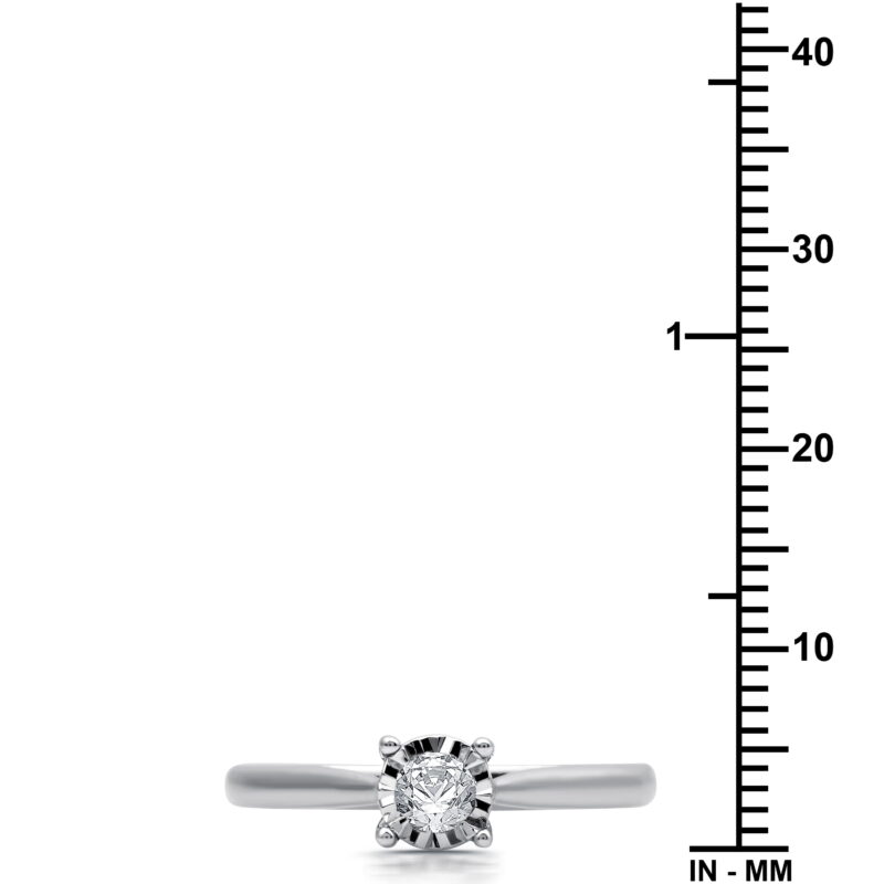Forever Bride Women's 10K White Gold Solitaire Engagement Ring, 1/4 CTTW Round Diamond (I2, H-I) - Image 3