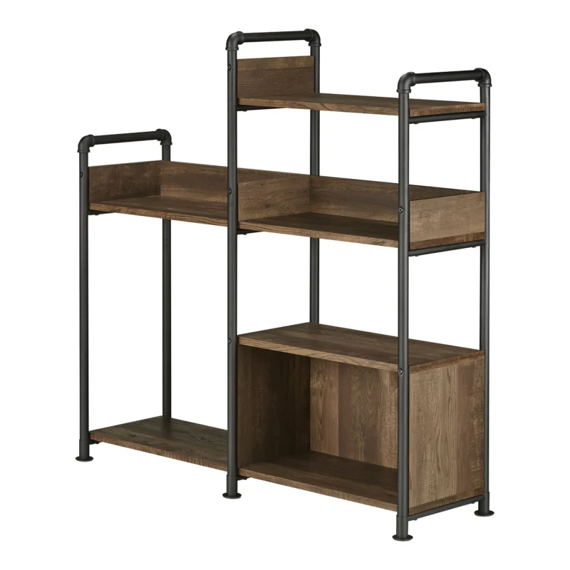 Furniture of America Gaile 6-Shelf Wood Adult Bookcase, Reclaimed Oak - Image 2