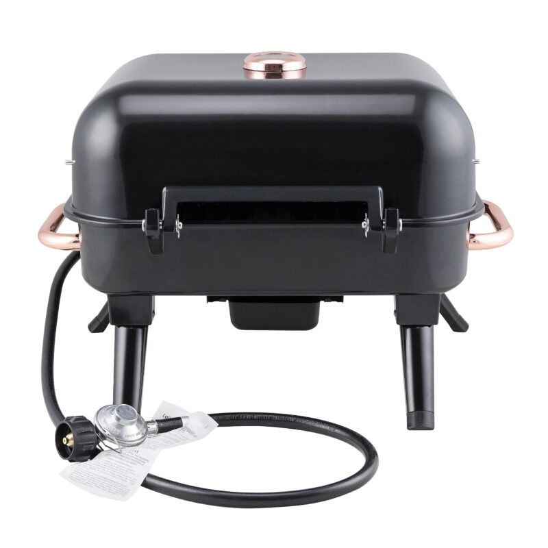 Kenmore 2-Burner Portable Tabletop Retro Gas Grill, Black and Copper - Image 6