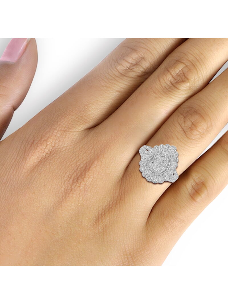 JewelersClub 0.925 Sterling Silver 1.00 Carat White diamond Ring for Women | Diamonds for Everyday Womens Wear - Image 3
