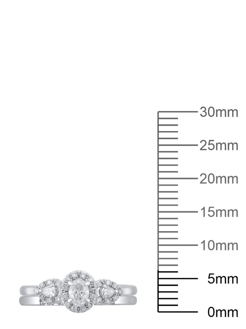 Brilliance Fine Jewelry 1/2 Carat T.W. Lab Grown Diamond Women Bridal Set Ring in 925 Sterling Silver - Image 5