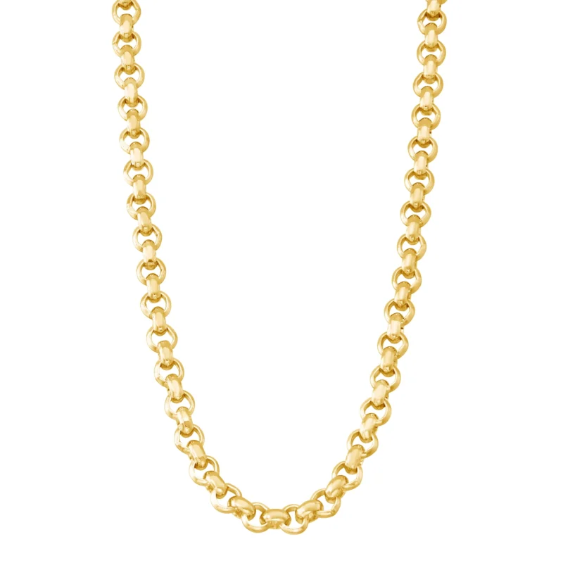 14k gold plated silver Men's 20" rolo chain necklace