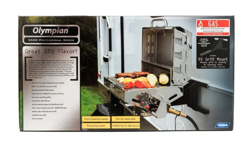 Camco 57305 Olympian 5500 Stainless Steel Portable/RV Grill - Image 6