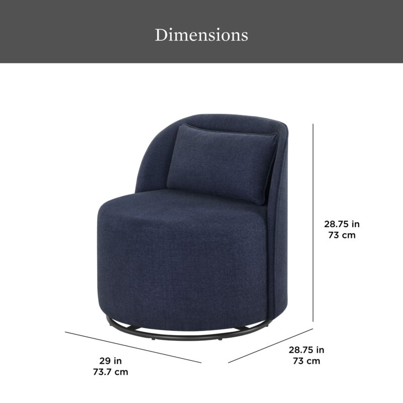 Better Homes & Gardens Juliet Modern Arch Swivel Accent Chair, Navy - Image 5