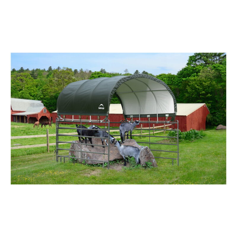 Corral Shelter Livestock Shade 10 x 10 ft. Powder Coated Green - Image 5