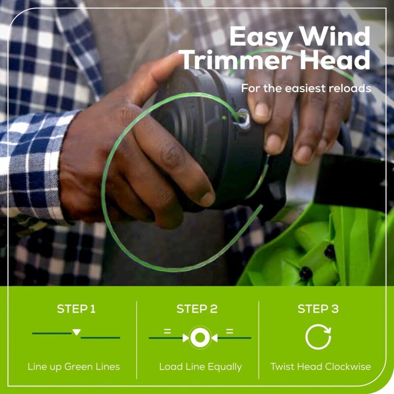 Greenworks 60V 16" Cordless Battery String Trimmer (Attachment Capable) with 4.0 Ah Battery & Charger - Image 6