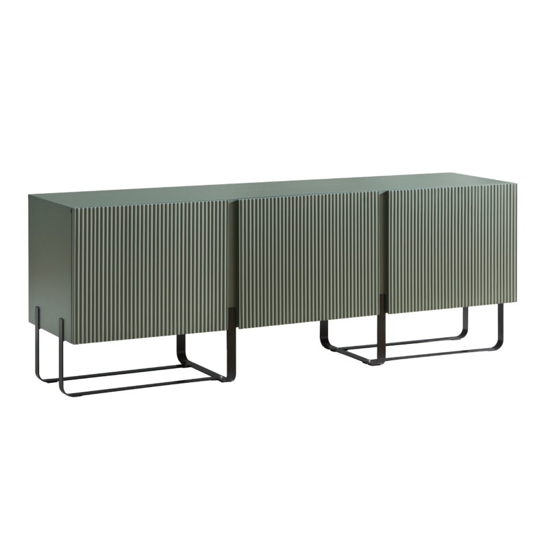 Furniture of America Haft 3-Cabinet TV Stand for TVs up to 66", Green - Image 2