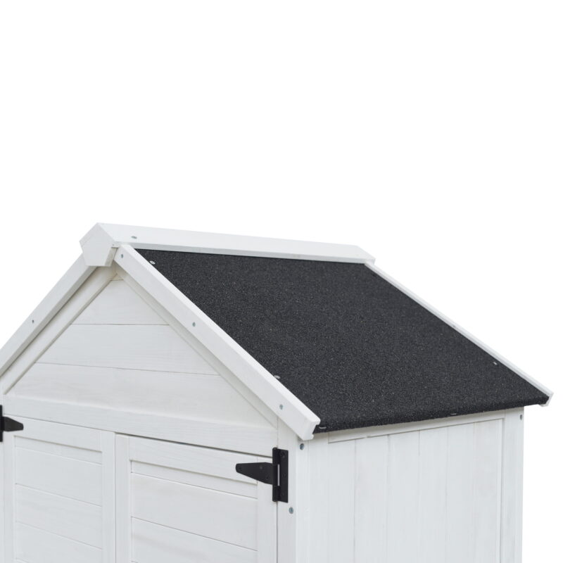 Christopher Knight Home Fir Wood Outdoor Storage Shed with Double Doors, Garden Tool Organizer, White - Image 7
