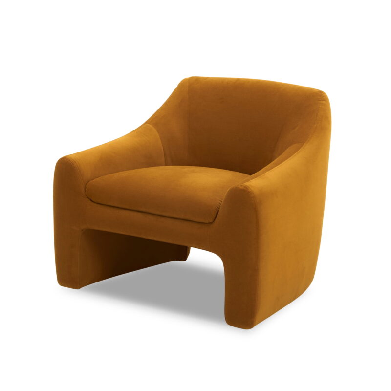 Better Homes & Gardens Emerson Curvy Accent Chair, Ochre Velvet - Image 4