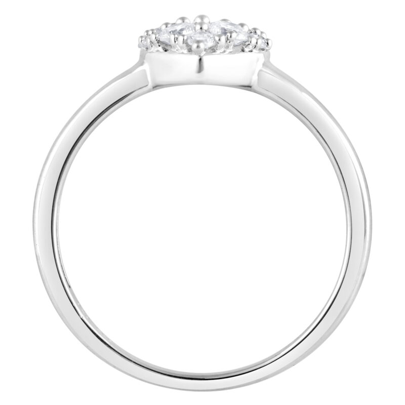 Unique Moments 1/3 Ct Round Cut Lab Grown Diamond Love Heart Ring in Sterling Silver (H-I, SI-I1) - Image 3